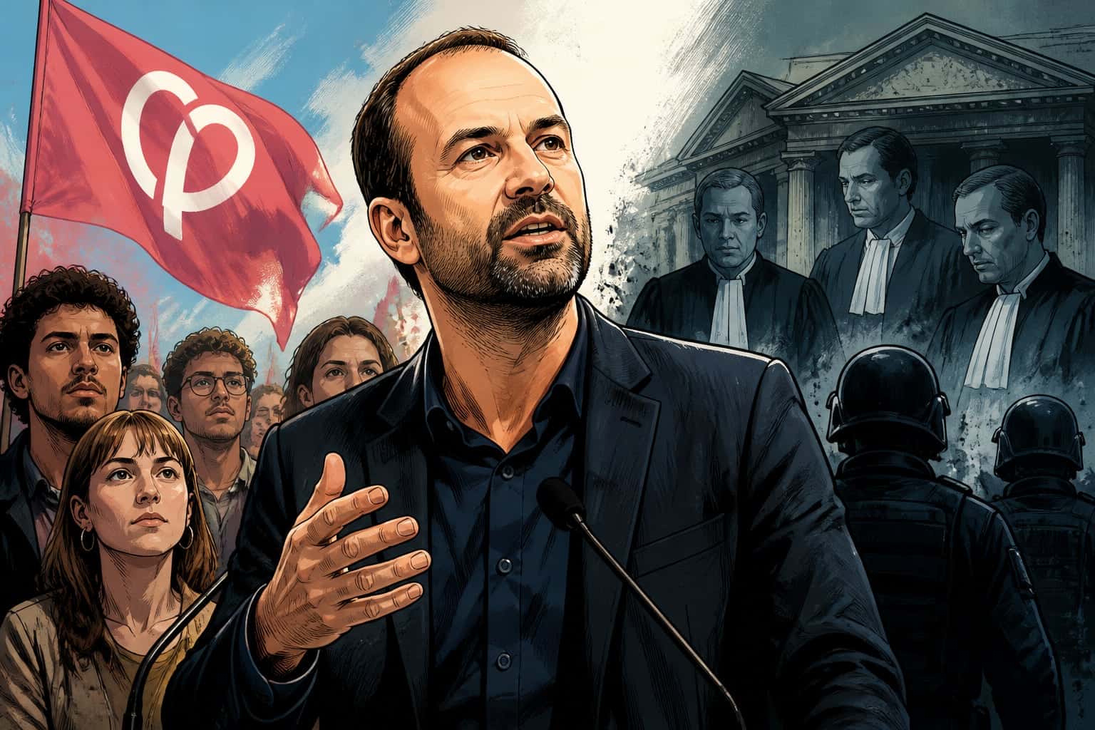 Manuel Bompard défend LFI face aux pressions judiciaires