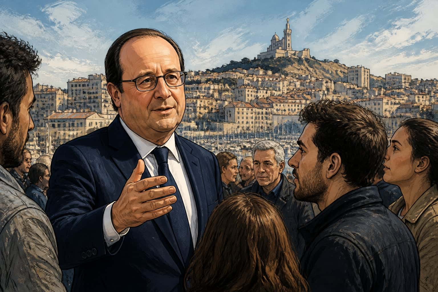 François Hollande avance ses idées à Marseille en vue de 2027