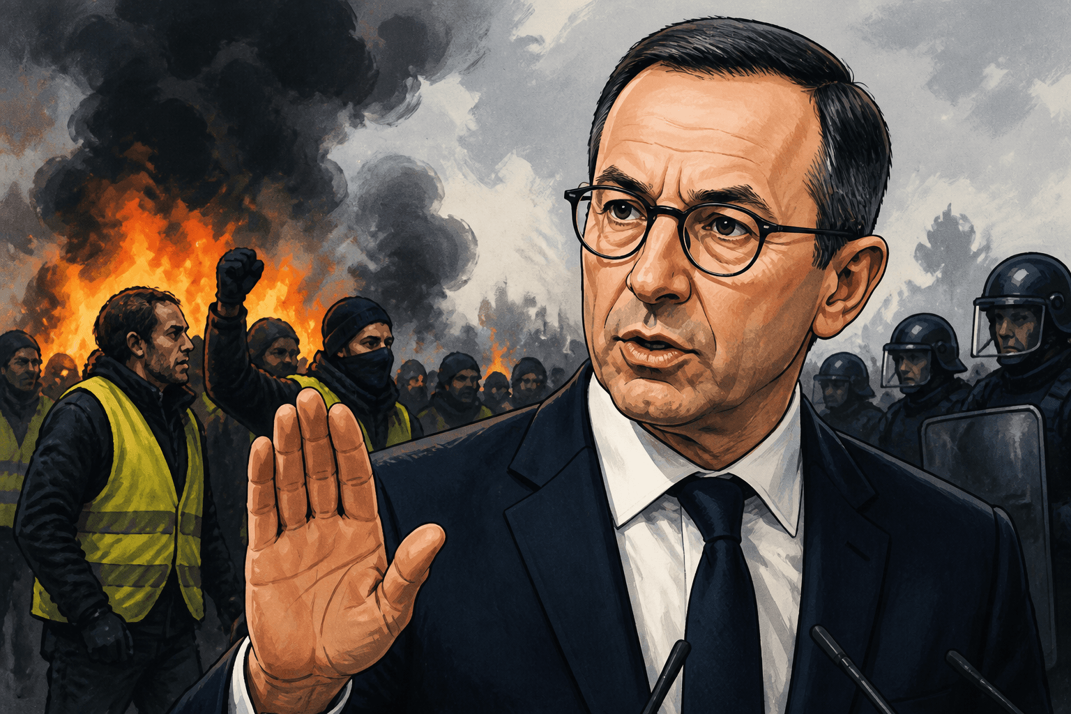 Gilets jaunes : Bruno Retailleau condamne toute violence