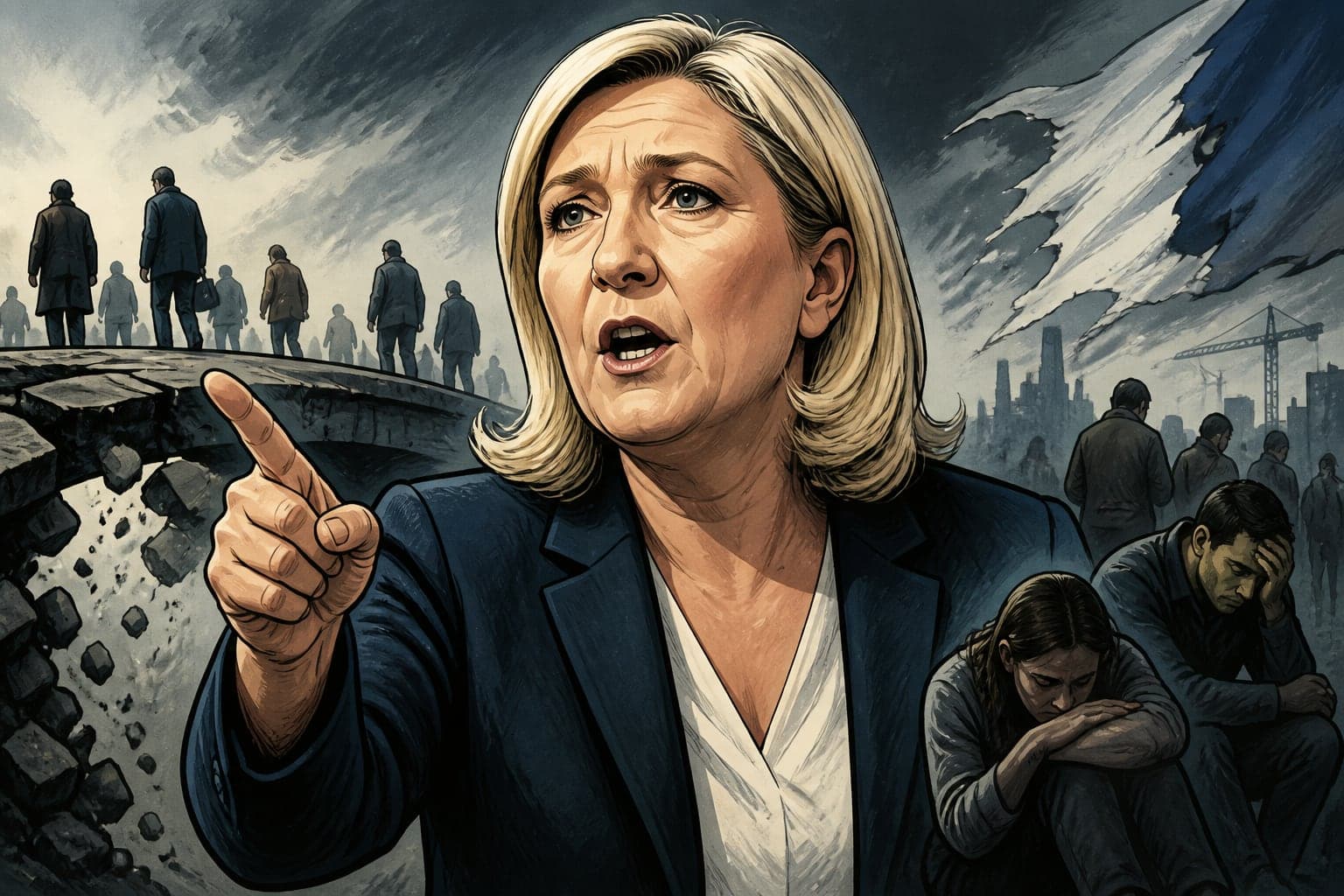 Marine Le Pen fustige « la politique des renoncements »