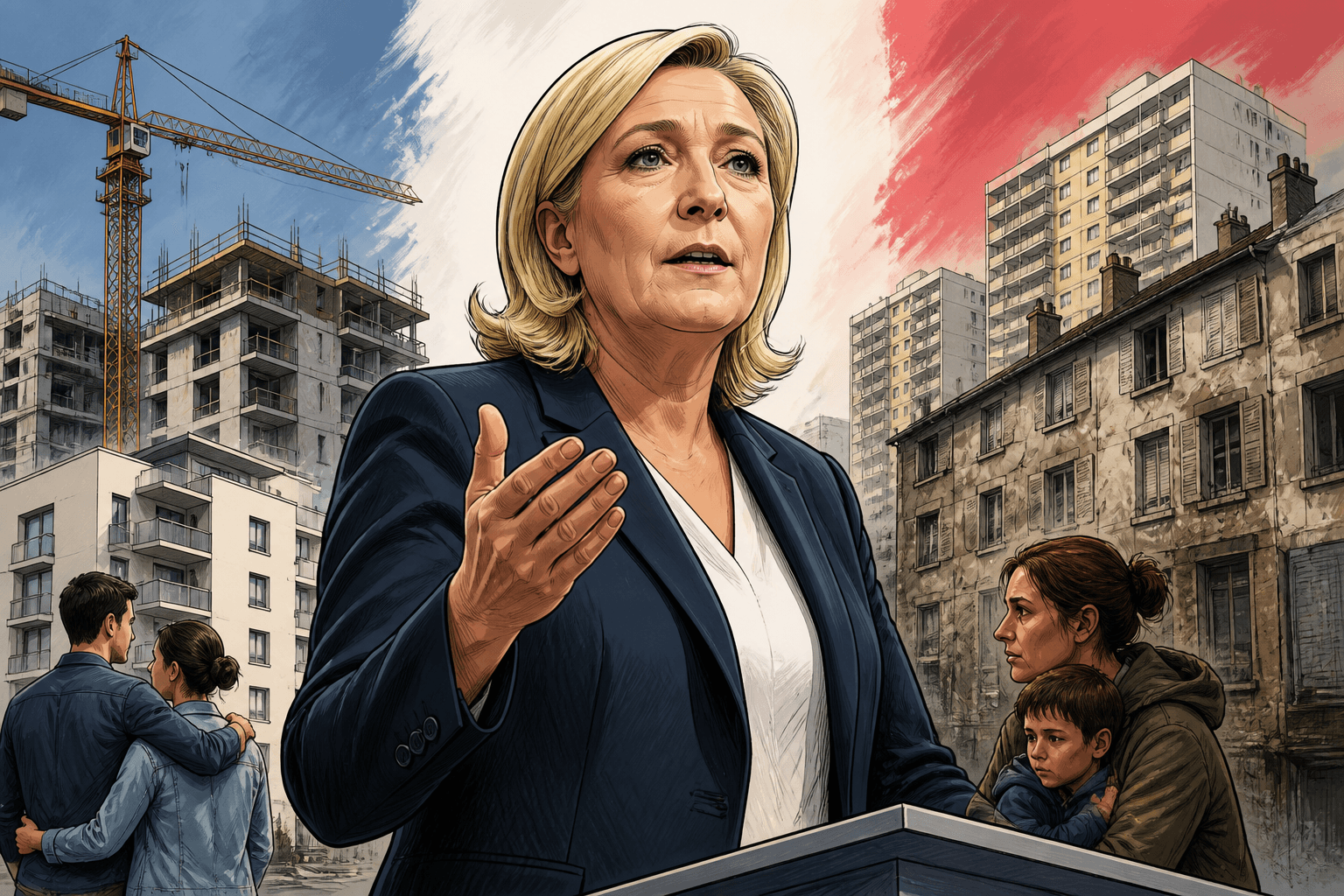 Marine Le Pen place la crise du logement au cœur de son projet