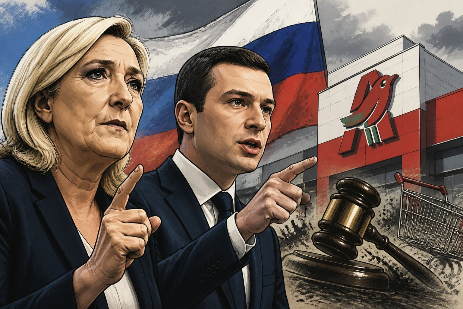 Saisie d’Auchan en Russie : Le Pen et Bardella exigent une riposte