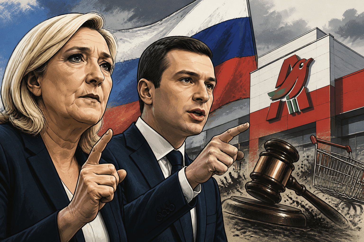 Saisie d’Auchan en Russie : Le Pen et Bardella exigent une riposte