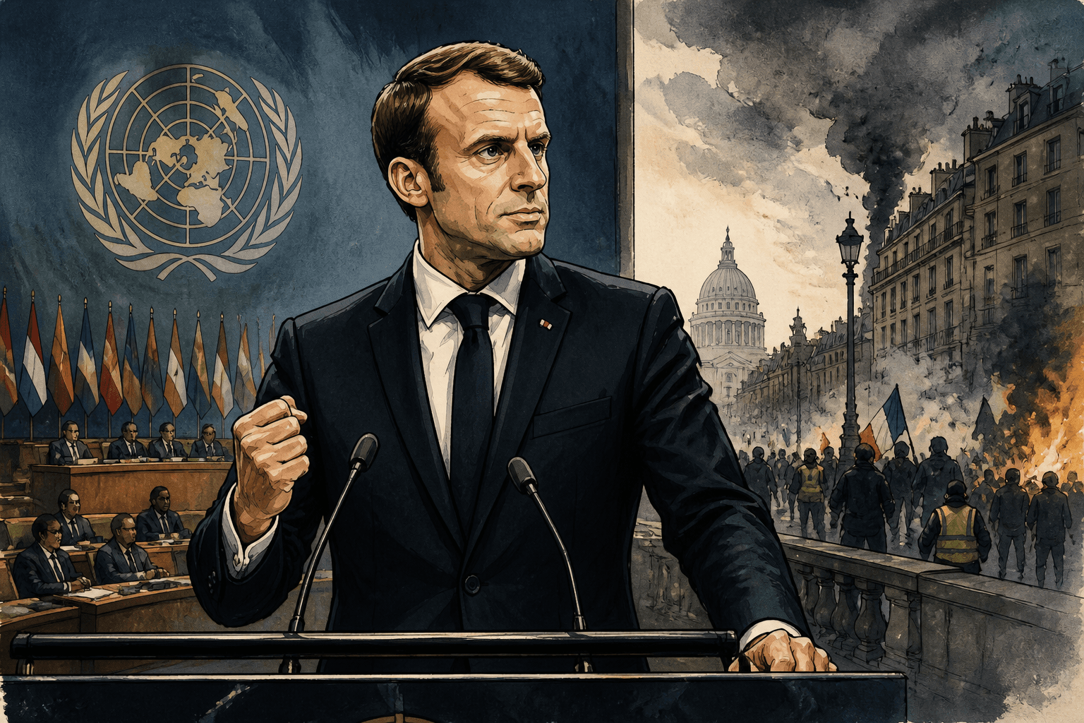 Macron à l'ONU : fermeté internationale et fragilité à Paris