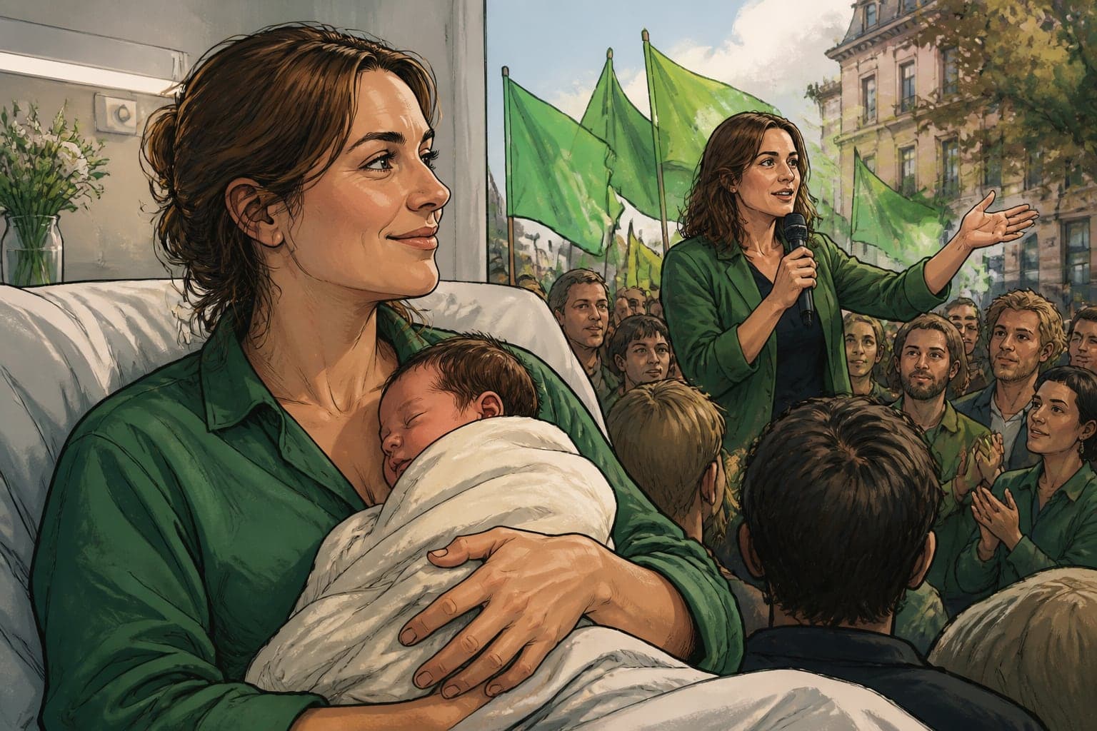 Marine Tondelier officialise sa candidature écologiste et donne naissance à Léon