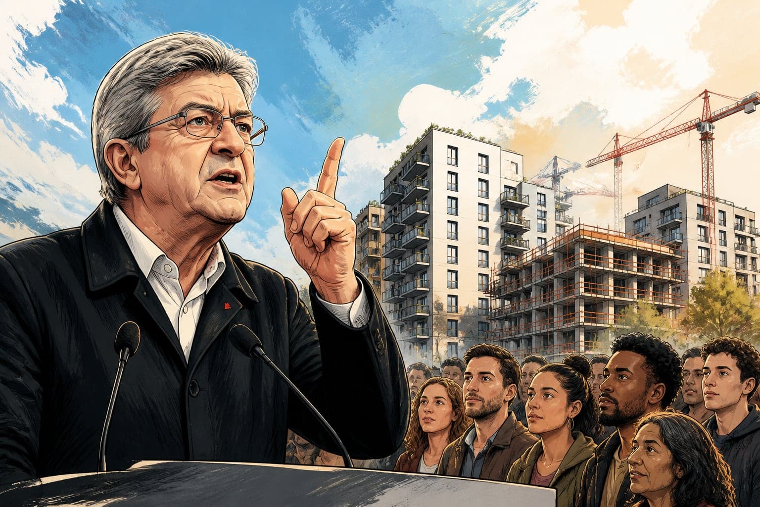 Jean-Luc Mélenchon promet 400 000 logements en cas de victoire