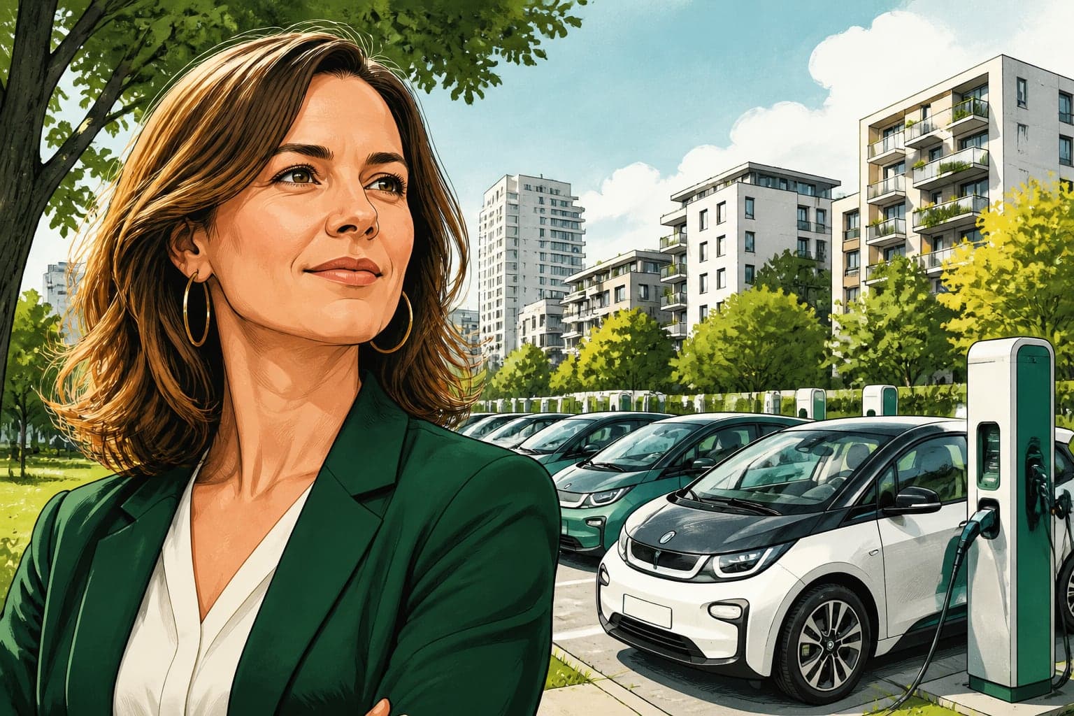 Cyrielle Chatelain propose un parc social de voitures électriques