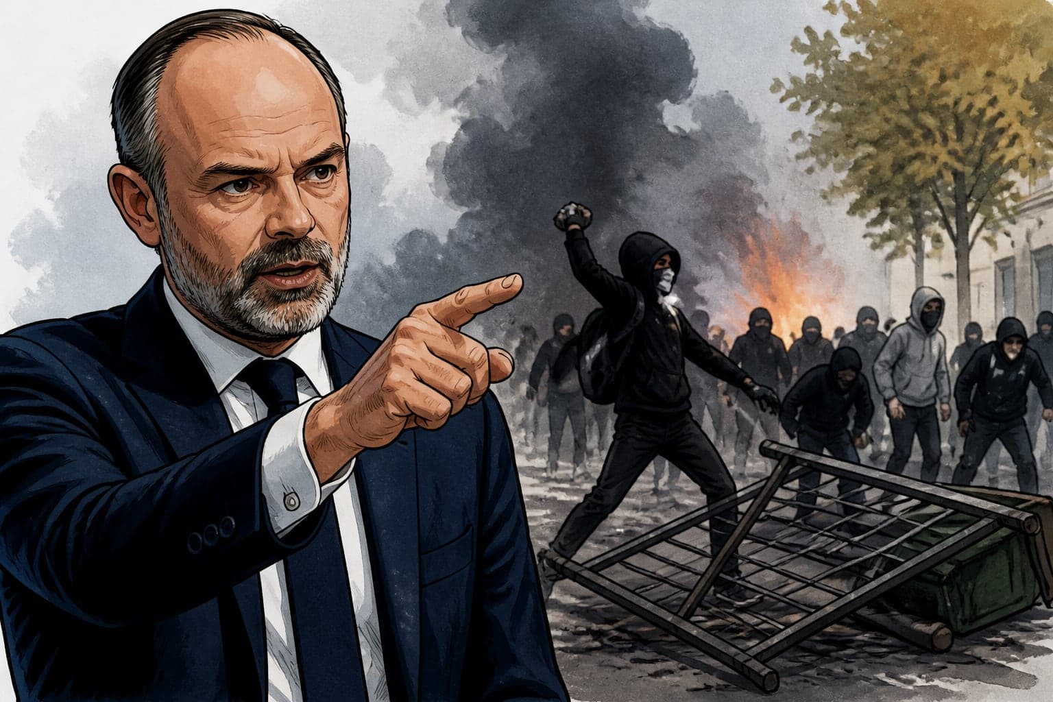 Édouard Philippe cible les casseurs lors des blocages lycéens
