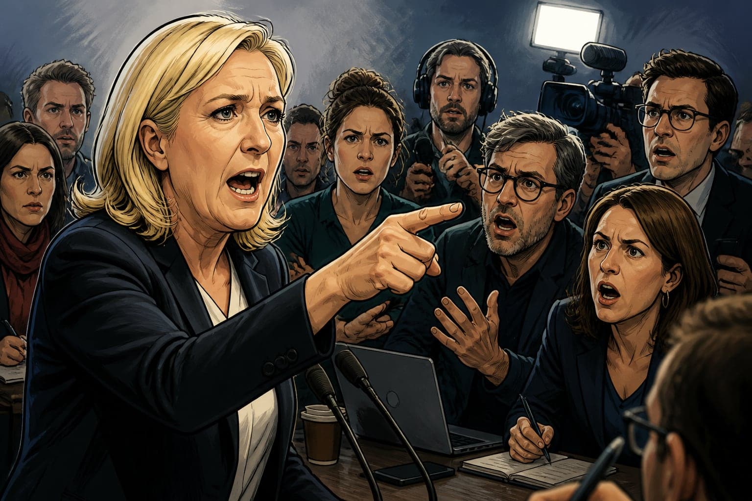 Marine Le Pen fustige Mediapart : tollé chez les journalistes