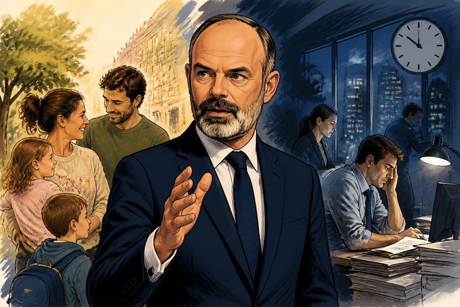 Édouard Philippe dévoile un plan famille et cible les heures sup