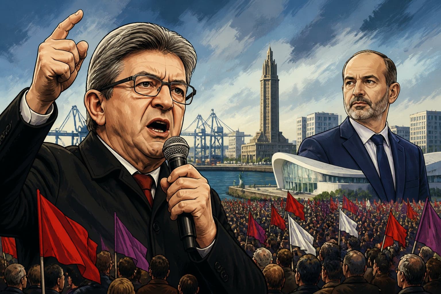 Mélenchon défie Édouard Philippe avec un meeting au Havre