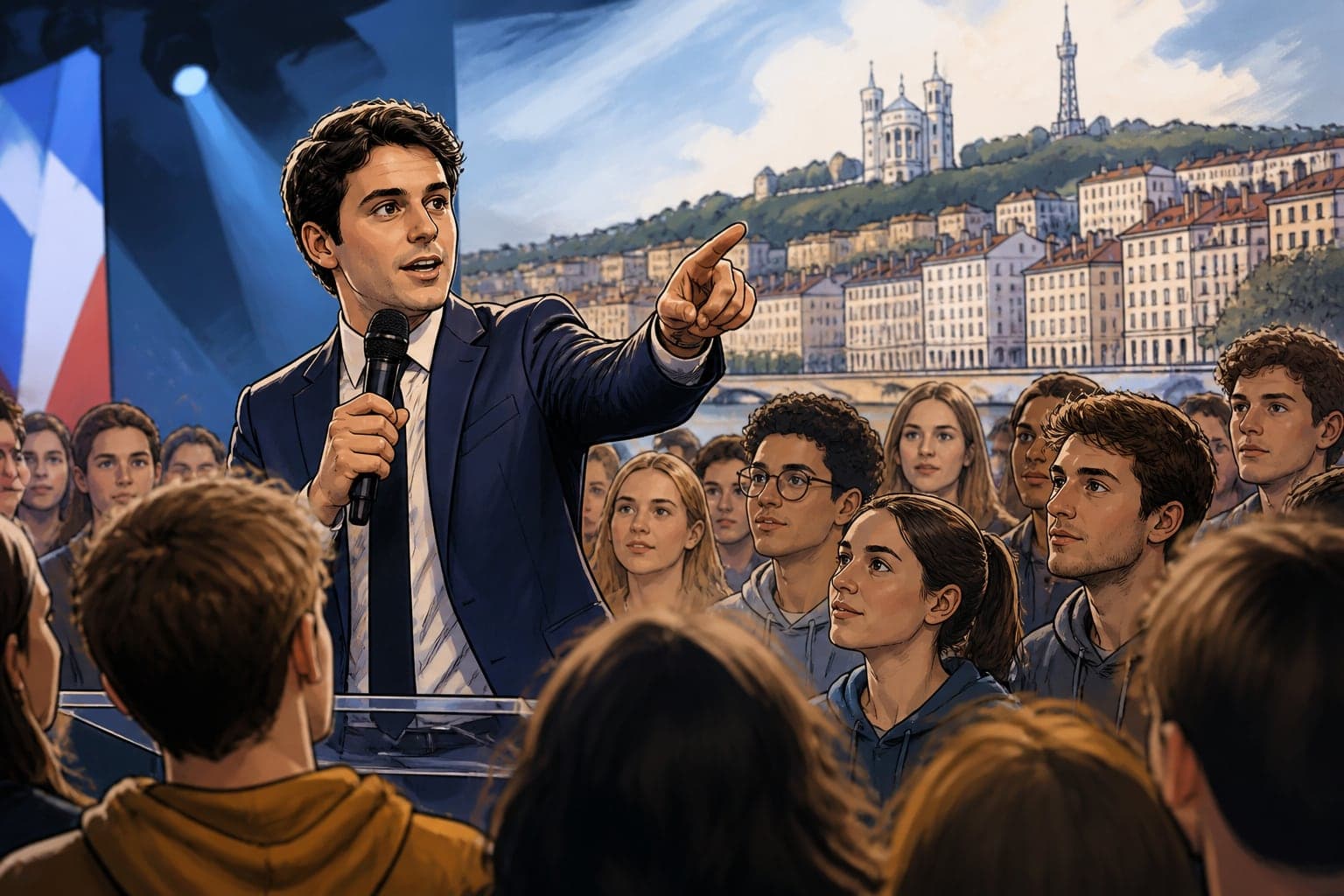 Gabriel Attal cible la jeunesse lors d'un meeting à Lyon