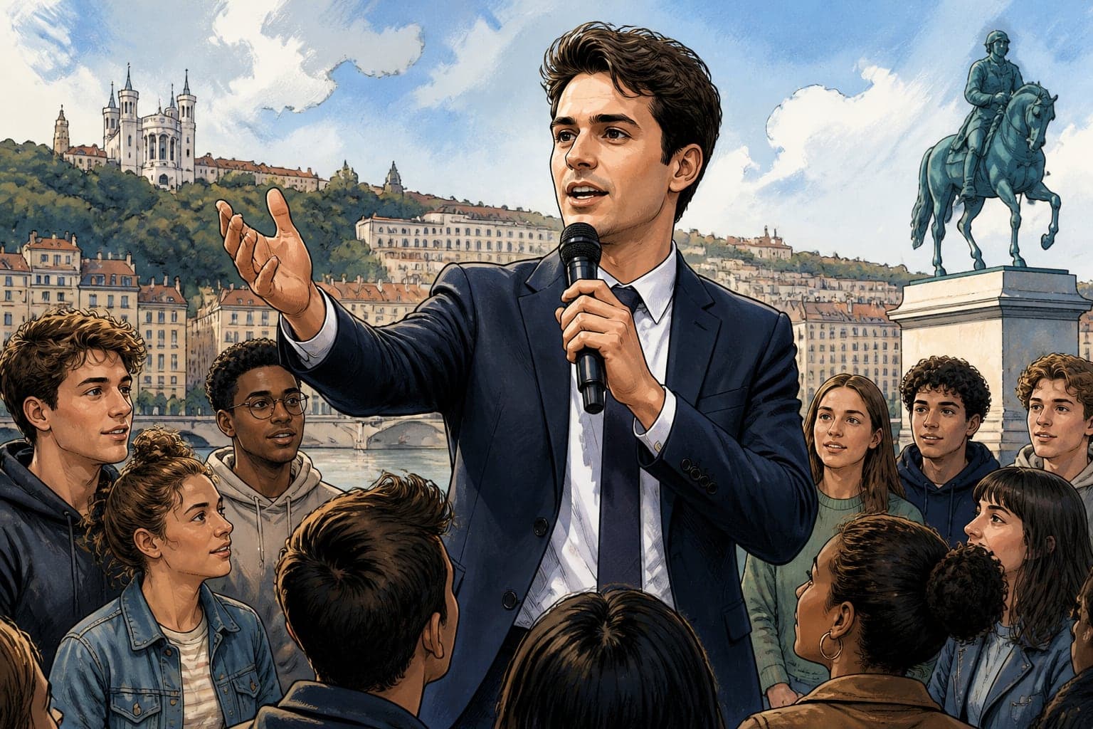 Gabriel Attal lance sa campagne à Lyon et cible la jeunesse