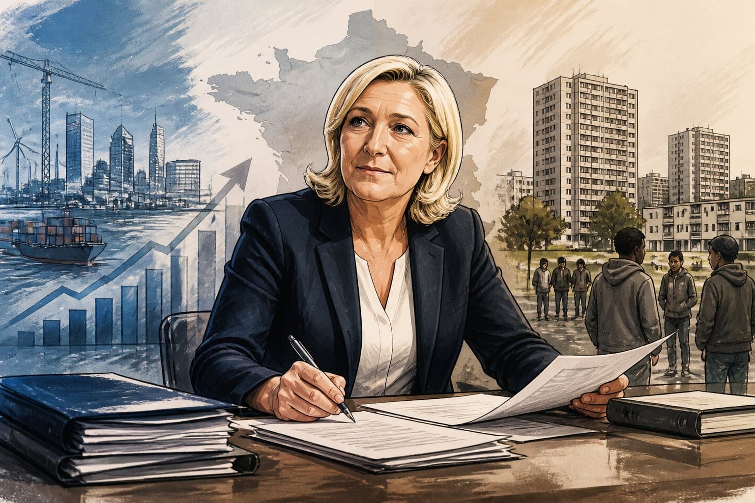 Marine Le Pen structure son programme entre économie et banlieues