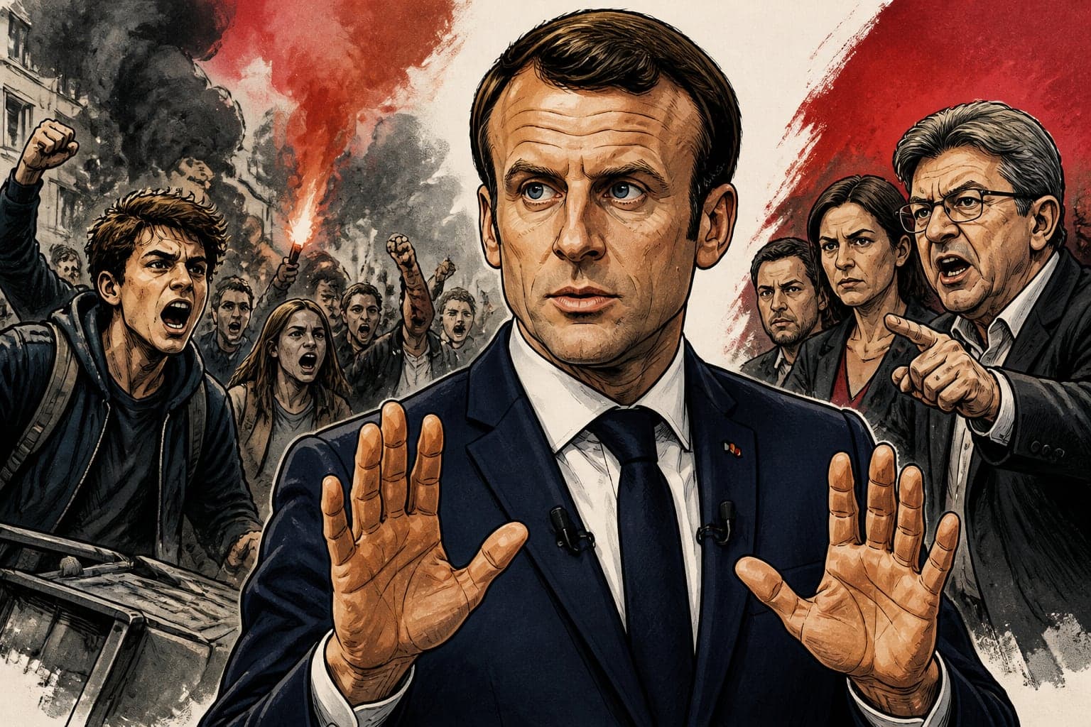 Colère lycéenne : Emmanuel Macron réclame le calme et cible LFI