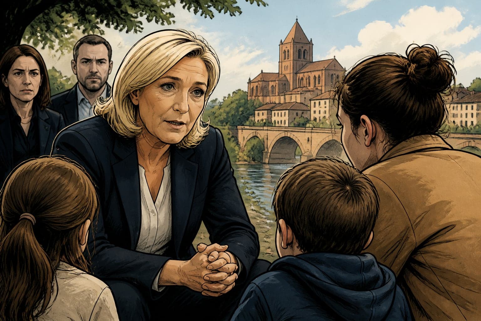 Marine Le Pen cible la protection de l'enfance à Moissac