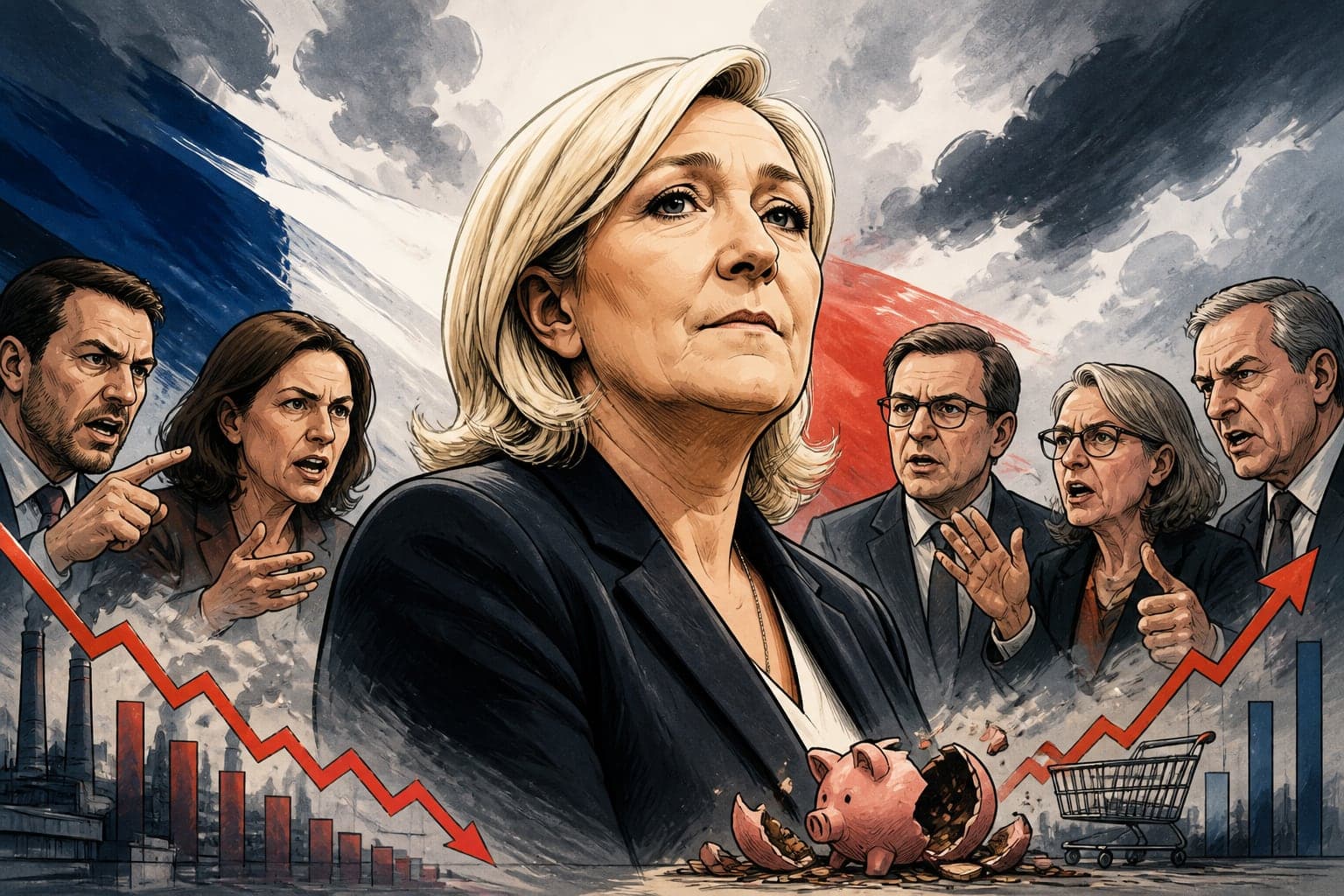 Marine Le Pen candidate : vives critiques sur son projet économique