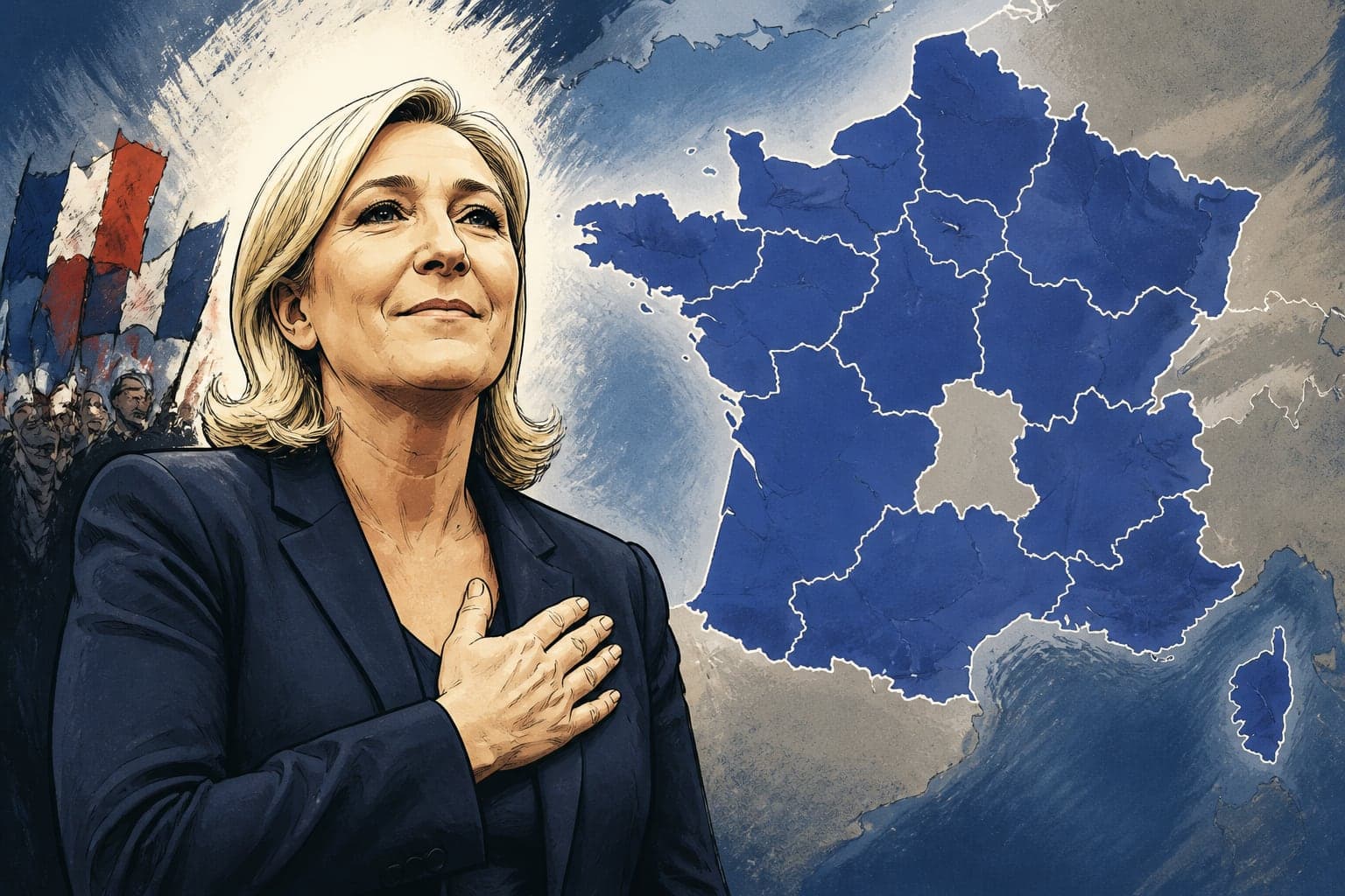 Marine Le Pen en tête en région : l'hypothèse de sa victoire polarise le pays