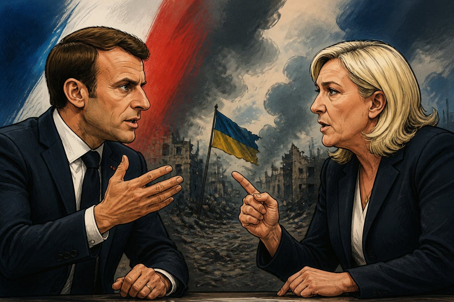 Ukraine : passe d'armes entre Emmanuel Macron et Marine Le Pen