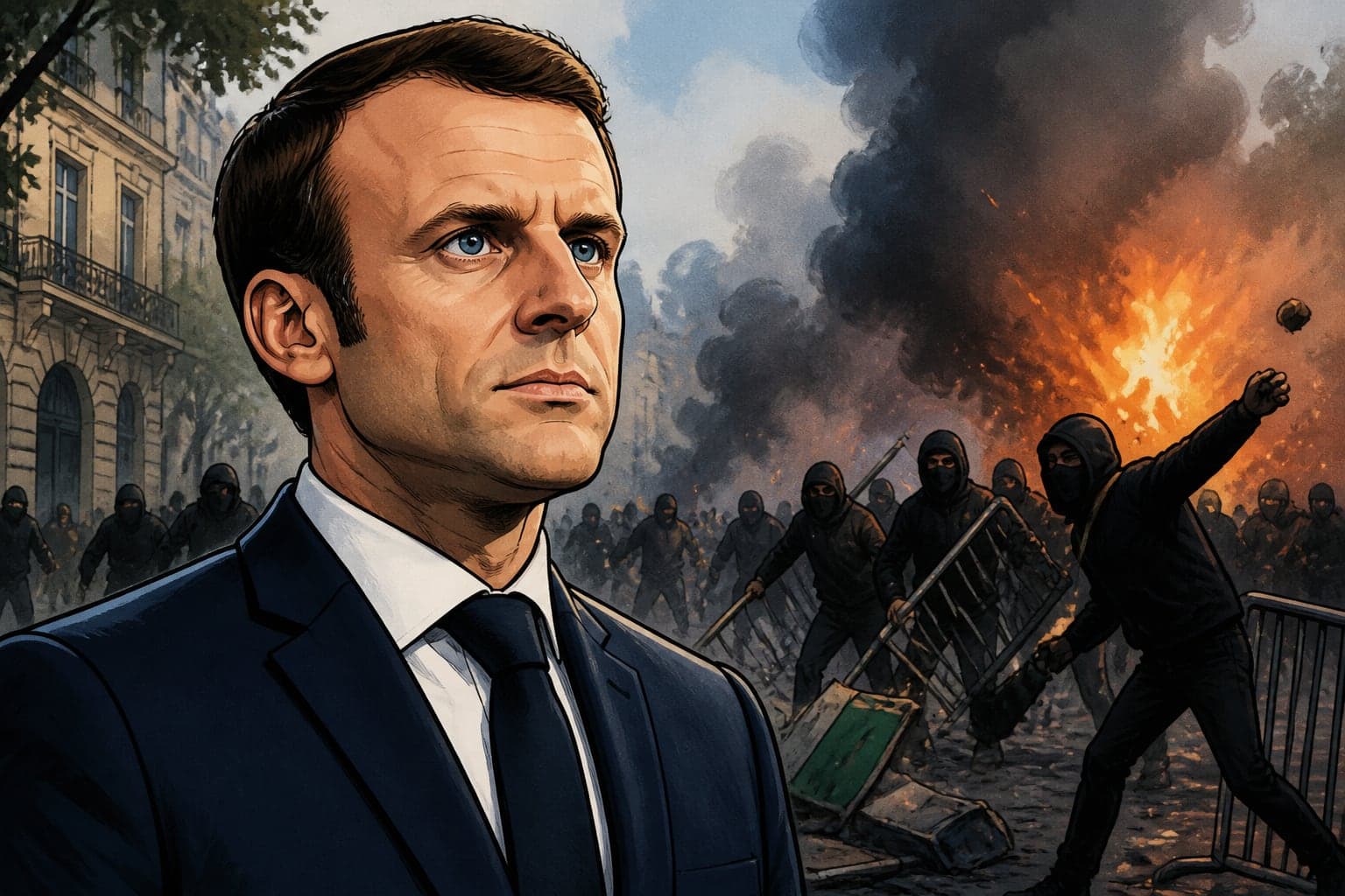 Emmanuel Macron promet l'intransigeance face aux casseurs