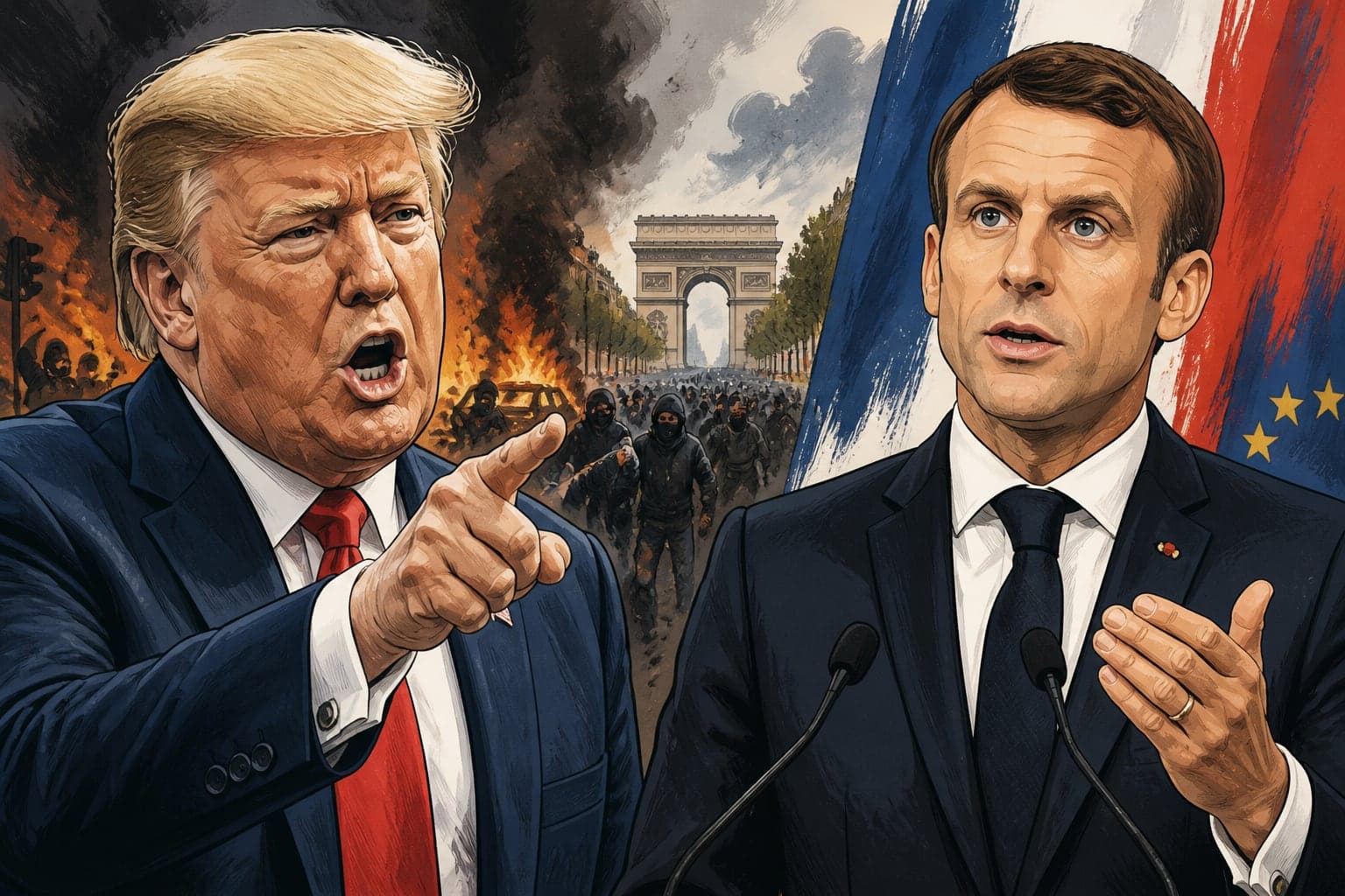 Trump fustige les émeutes en France, Macron prend la parole