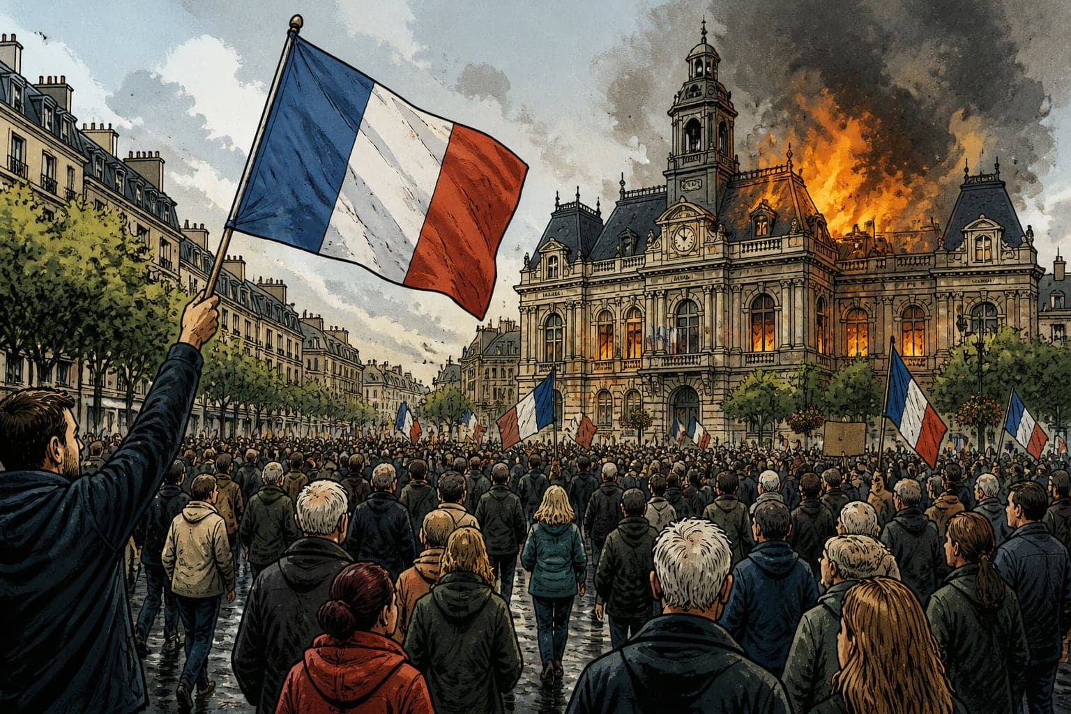 Limoges : 7 000 citoyens défilent pour leur mairie incendiée