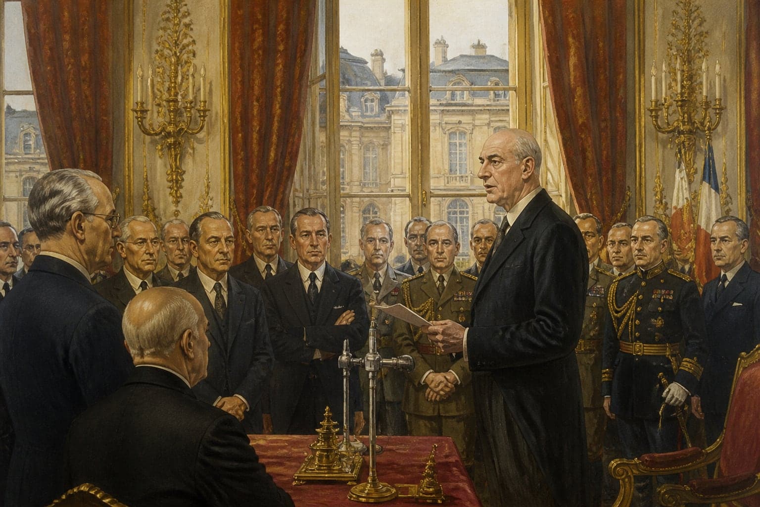 J-177 · De Gaulle réinstallé, une première après le vote populaire