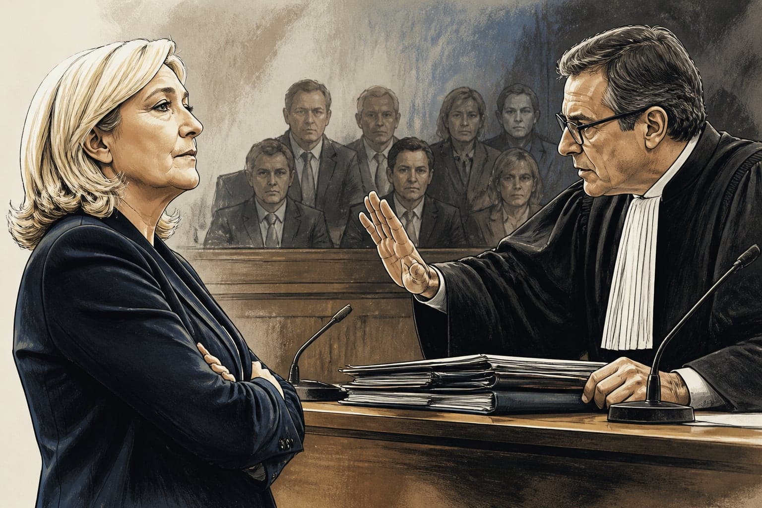 Marine Le Pen face à un magistrat qui conteste son éligibilité