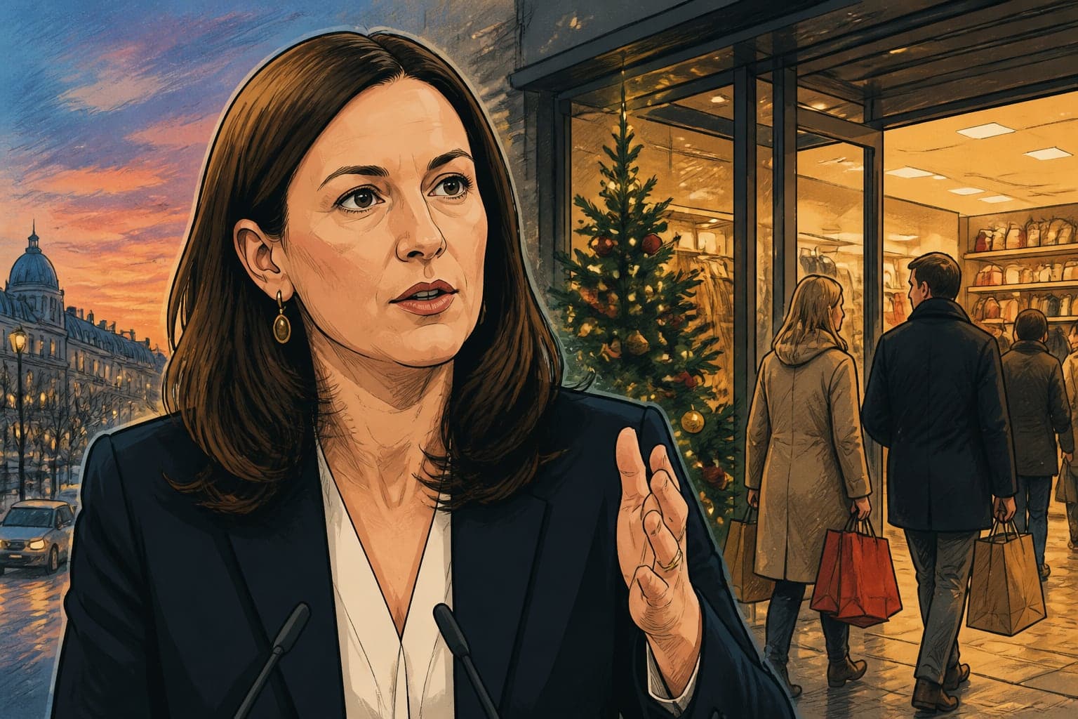 Maud Bregeon annonce des ouvertures le dimanche jusqu'à Noël