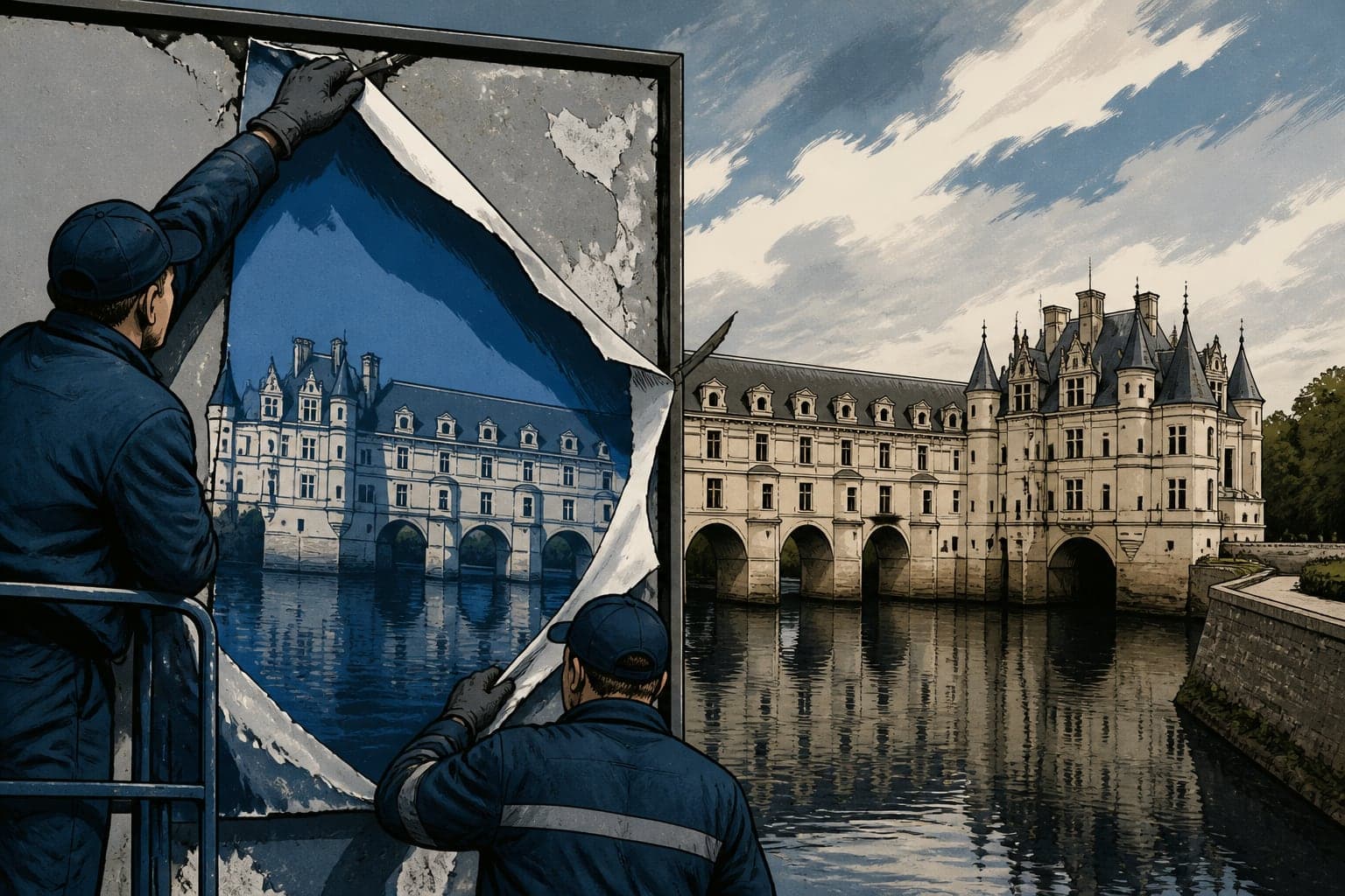 Le RN retire une affiche de campagne illustrée par Chenonceau