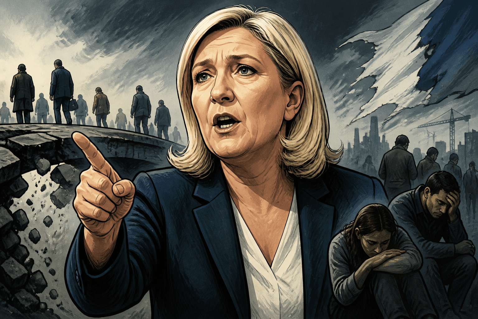 Marine Le Pen fustige « la politique des renoncements »