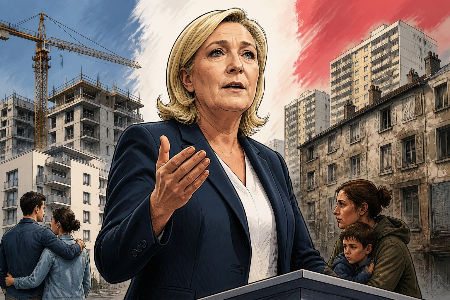 Marine Le Pen place la crise du logement au cœur de son projet