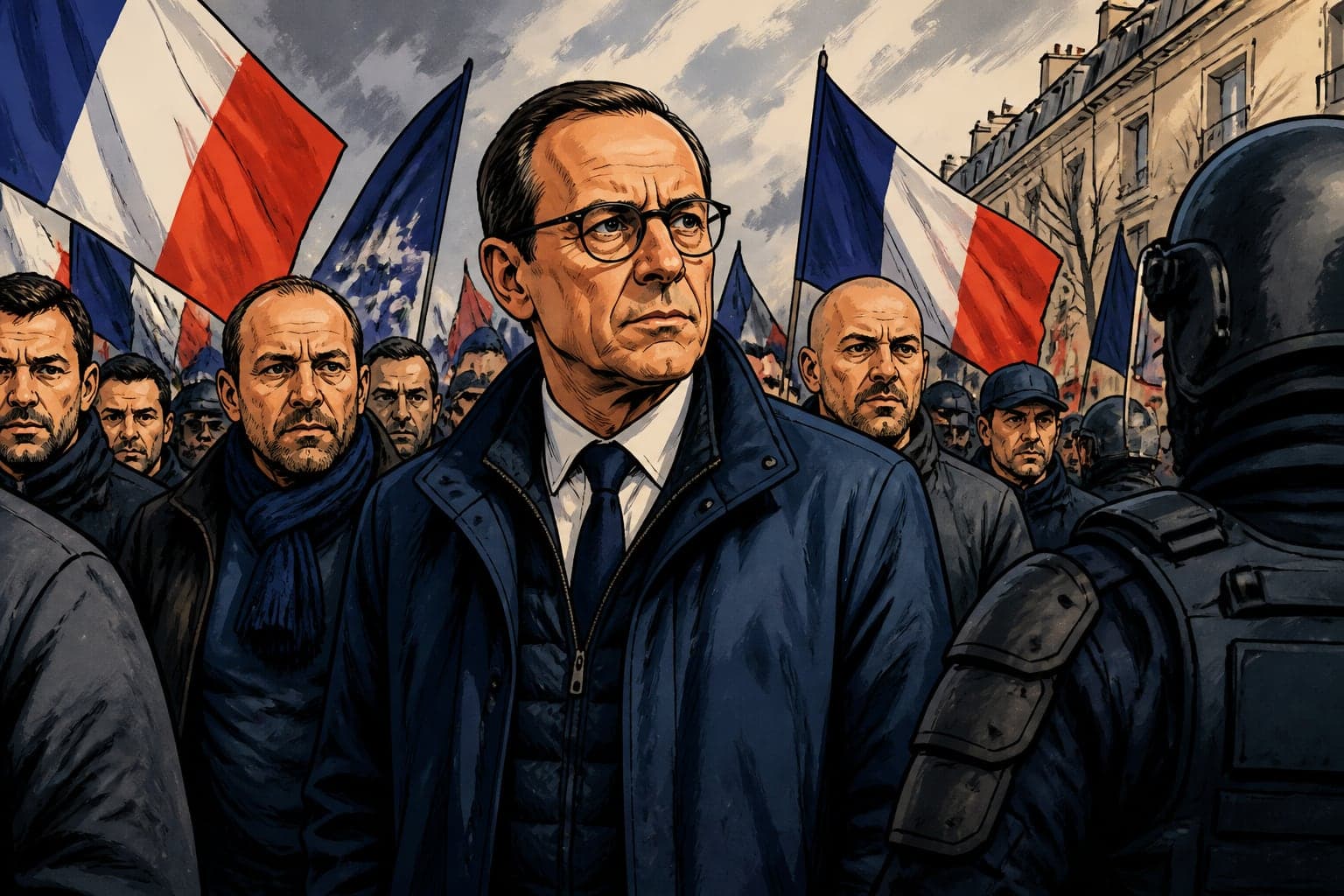 Bruno Retailleau manifeste avec Alliance pour durcir sa ligne sécuritaire