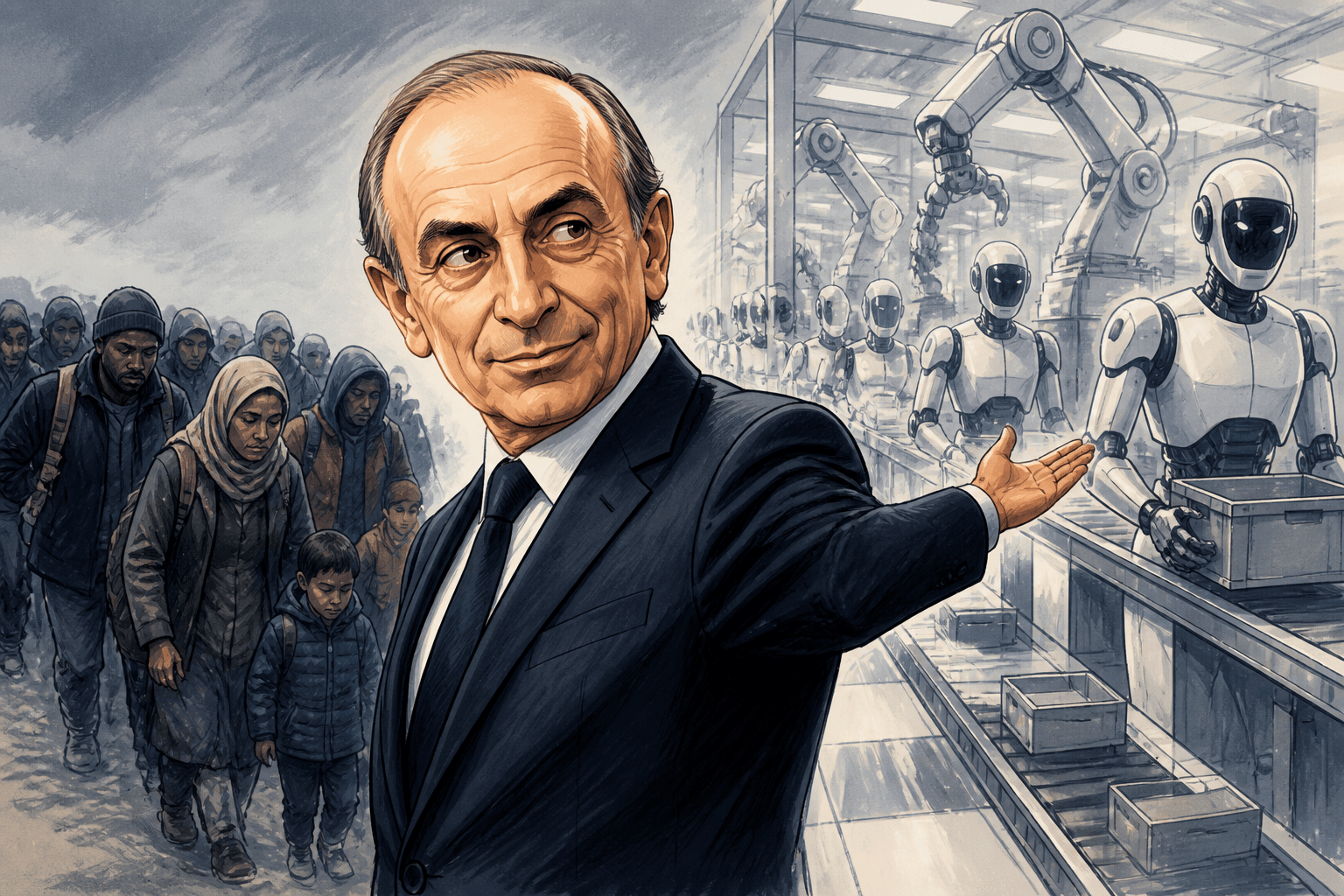 Éric Zemmour veut remplacer l'immigration par les robots