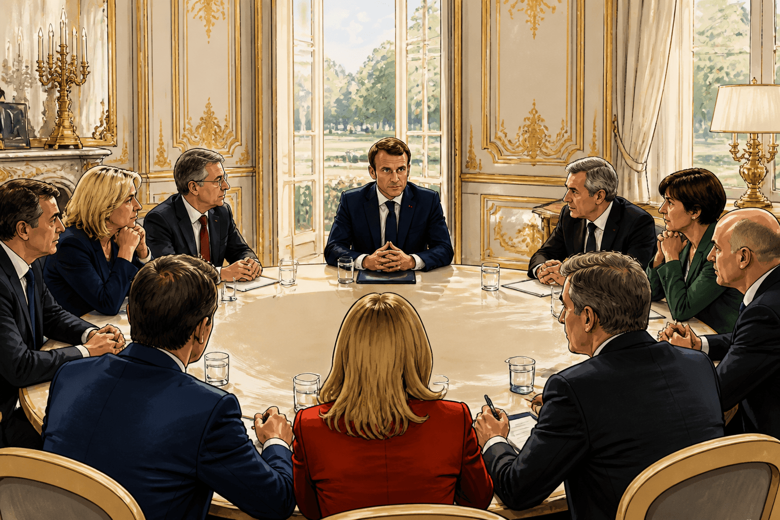 Emmanuel Macron réunit les chefs de partis et candidats à l'Élysée