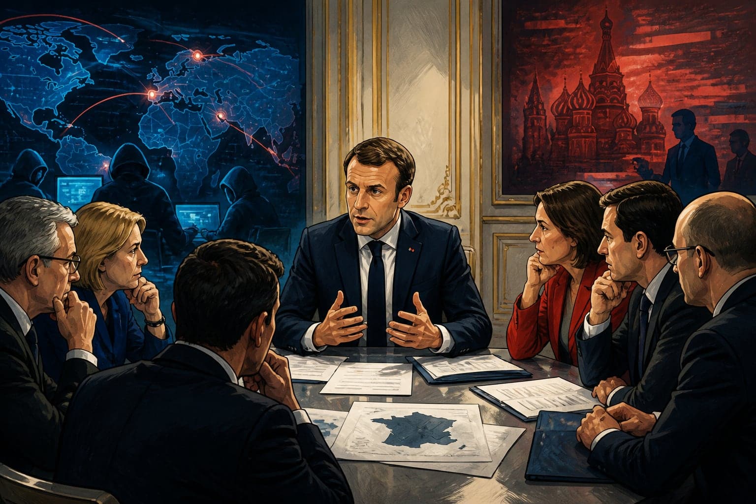 Macron briefe les candidats sur les cyberattaques et l'ingérence russe