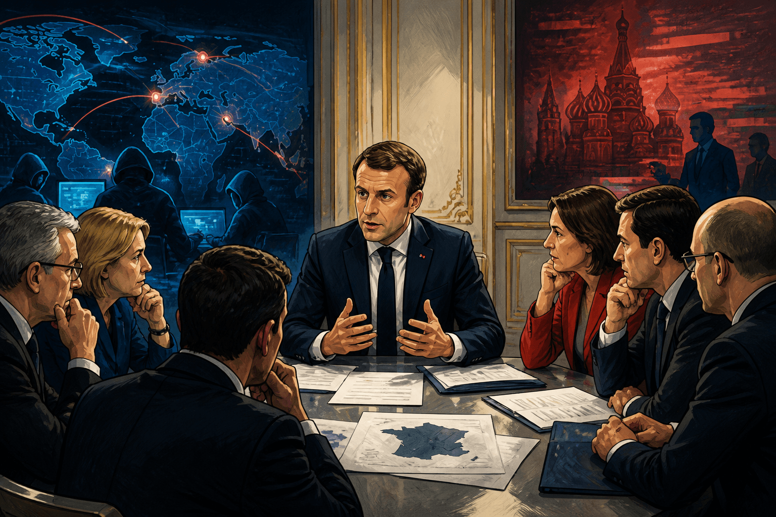 Macron briefe les candidats sur les cyberattaques et l'ingérence russe