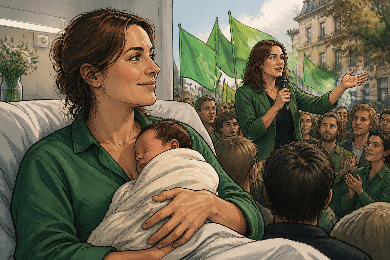 Marine Tondelier officialise sa candidature écologiste et donne naissance à Léon