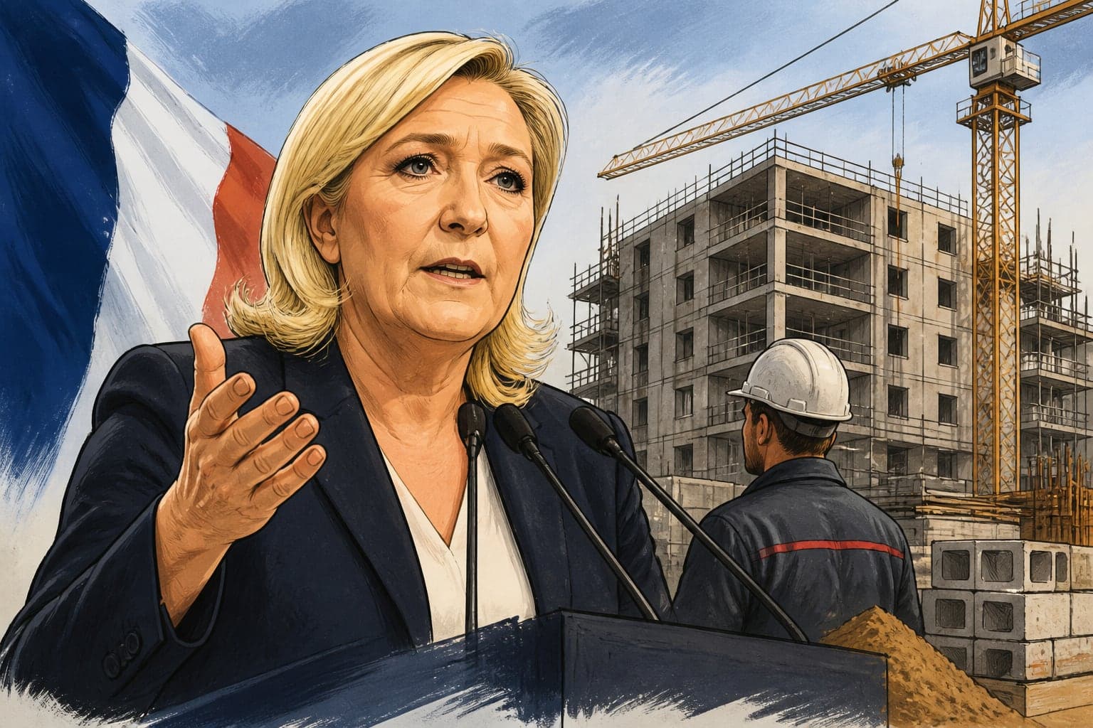 Marine Le Pen défend une « préférence de localisation » pour le bâtiment