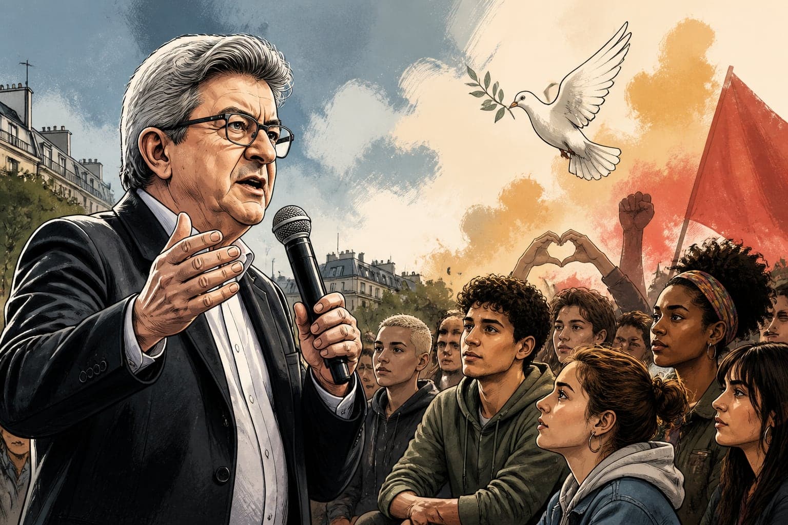 Jean-Luc Mélenchon appelle la jeunesse à des luttes non-violentes