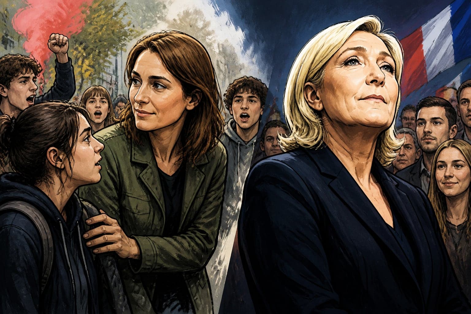 Colère sociale : Tondelier soutient les lycéens, Le Pen capte le vote