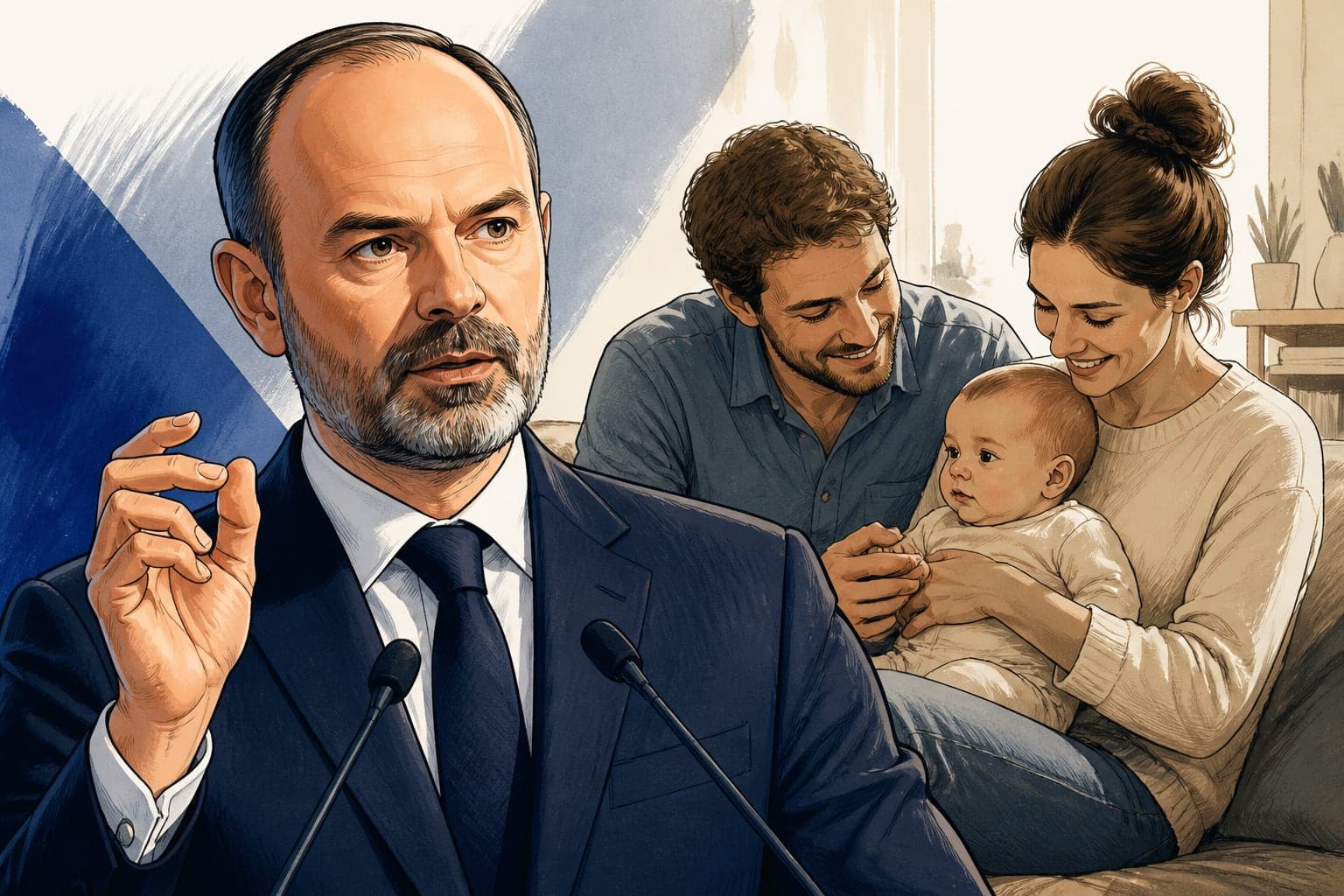 Édouard Philippe propose 350 euros dès le premier enfant