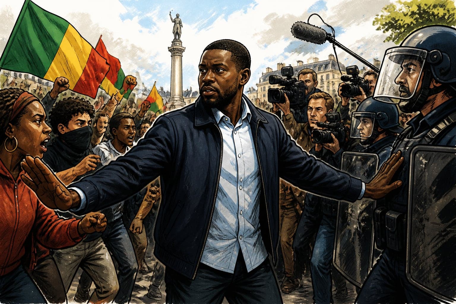 Bally Bagayoko s’interpose en manif et perce à l’international