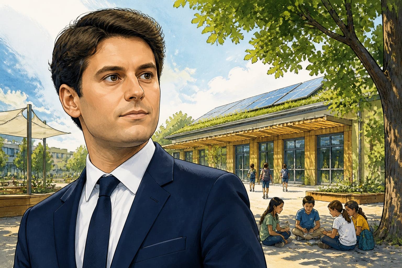 Gabriel Attal promet d’adapter les écoles au climat en cinq ans