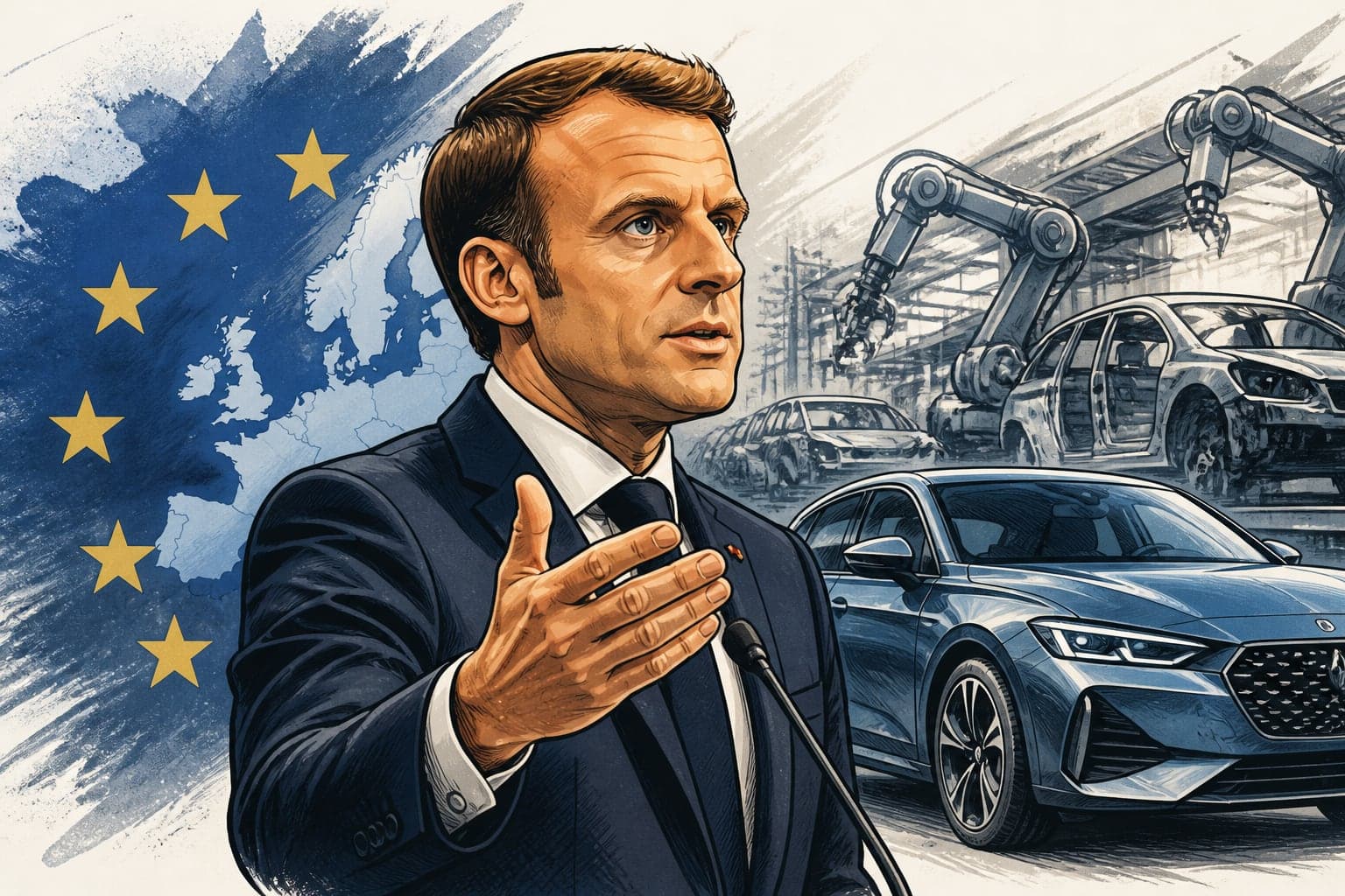 Emmanuel Macron défend la préférence européenne pour l'automobile