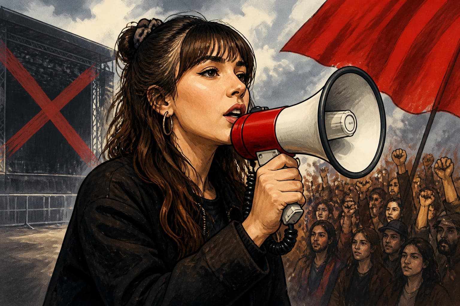 Theodora appelle à voter LFI en 2027 après l'annulation d'un concert