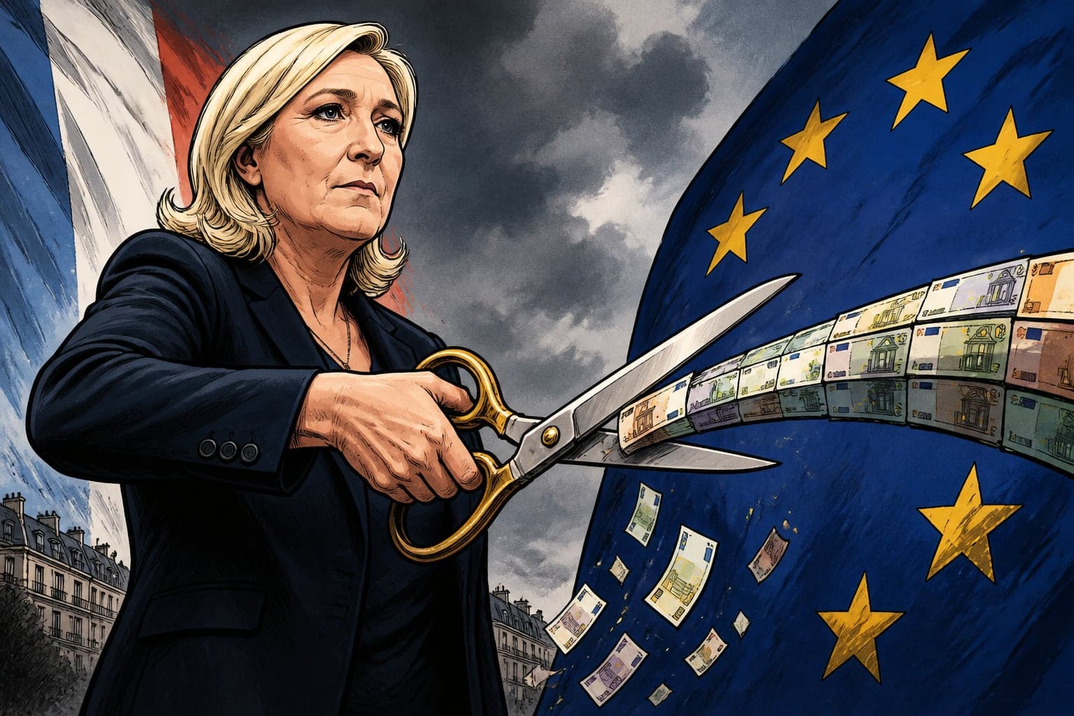 Marine Le Pen veut sabrer 11 milliards d’euros versés à l’Union européenne
