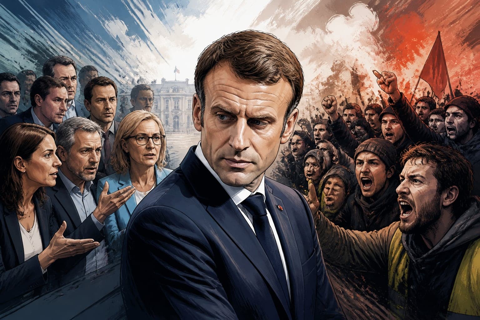 Emmanuel Macron sous le feu croisé d'Horizons et de la rue