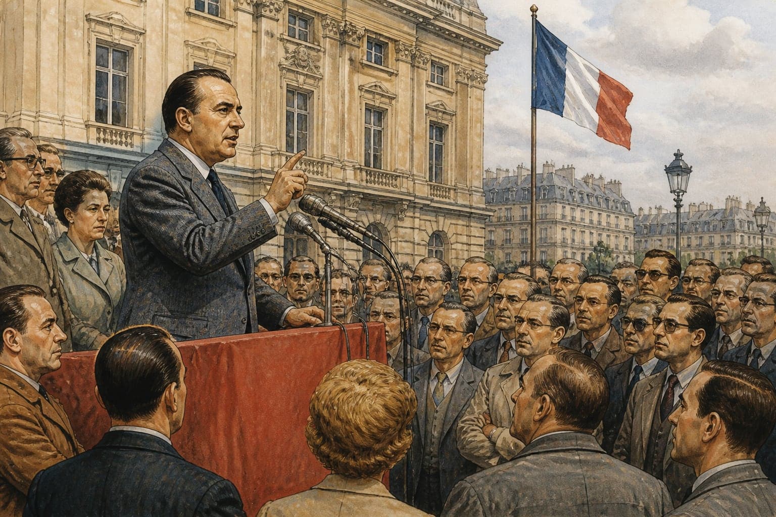 J-182 · Mitterrand se déclare candidat contre de Gaulle