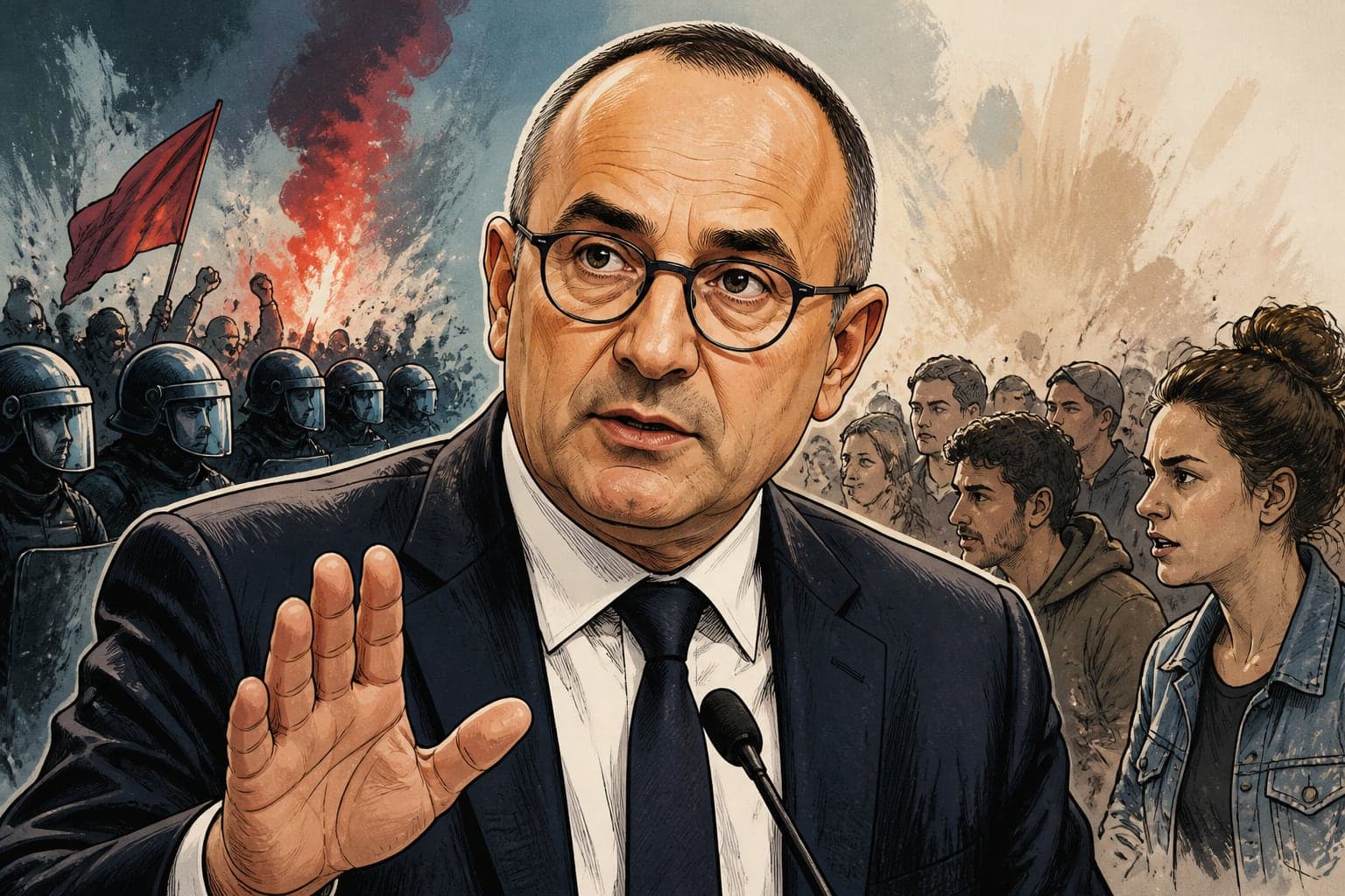 Laurent Nuñez durcit le ton sur les manifestations et dément cibler LFI